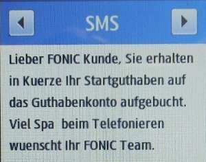 FONIC prepaid SIM Karte, Startguthaben