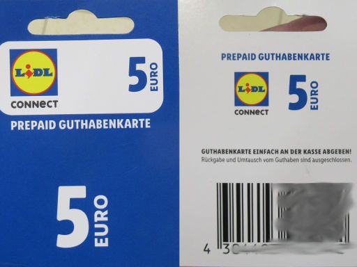 LIDL Connect, Prepaid Guthabenkarte 5 EURO