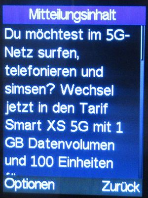 LIDL Connect, 5G-Netz bei Wechsel in SMART Tarif auf einem Bea-fon C245 Mobiltelefon im November 2023