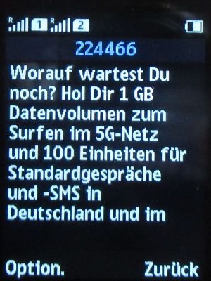 LIDL Connect, 5G-Netz bei Wechsel Smart XS Tarif auf einem Nokia 150 Dual SIM Mobiltelefon im Januar 2024