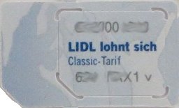 LIDL mobile Classic prepaid SIM Karte Rückseite