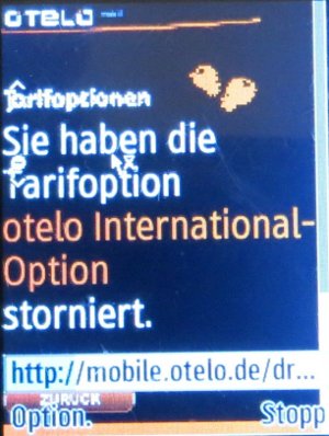 o.tel.o, http://m.otelo.de Mobiles Portal mit Optionskündigung auf Samsung GT–C3200