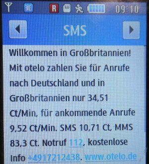 o.tel.o, EU Roaming Hinweis im Juli 2012