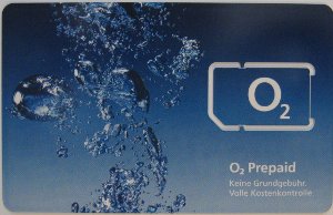 o2 Prepaid–Surfstick, SIM Karte im Kunststoffkartenhalter