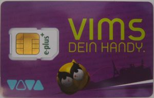 VIVA mobile, Kunststoffkartenhalter der SIM Karte Vorderseite