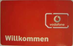 Vodafone CallYa, SIM Karte im Kunststoffkartenhalter