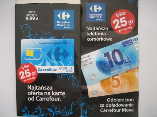 Carrefour Mova, prepaid UMTS SIM Karte, Polen, Starterpaket