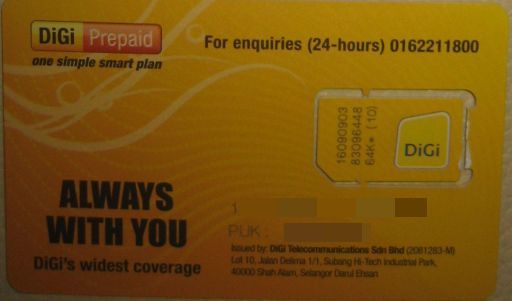 DiGi Prepaid™, Malaysia, prepaid SIM Karte