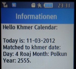 hello axiata prepaid SIM Karte Kambodscha, Khmer Kalender