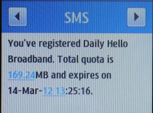 hello axiata prepaid SIM Karte Kambodscha, SMS Bestätigung der Buchung