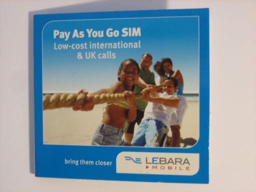 Lebara Mobile, prepaid UMTS SIM Karte, Großbritannien, Starterpaket