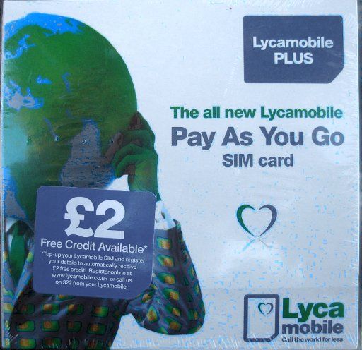 Lycamobile, prepaid UMTS SIM Karte, Großbritannien, Starterpaket