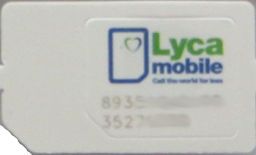 Lycamobile prepaid SIM Karte, Portugal, SIM Karte Vorderseite