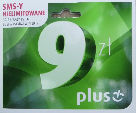 plus prepaid SIM Karte Polen, Starterpalet SMS–Y Nielimitowane