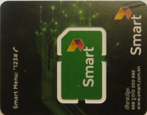 Smart Laor, prepaid UMTS SIM Karte, Kambodscha, SIM Karte im Kunststoffhalter