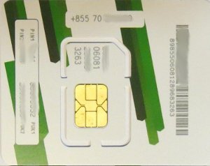 Smart Laor, prepaid UMTS SIM Karte, Kambodscha, SIM Karte im Kunststoffkartenhalter