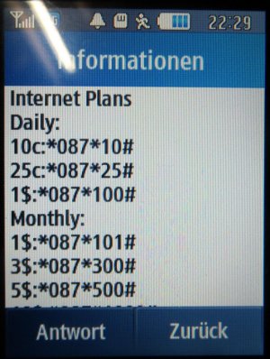 Smart Laor, prepaid UMTS SIM Karte, Kambodscha, Übersicht der Internetpakete