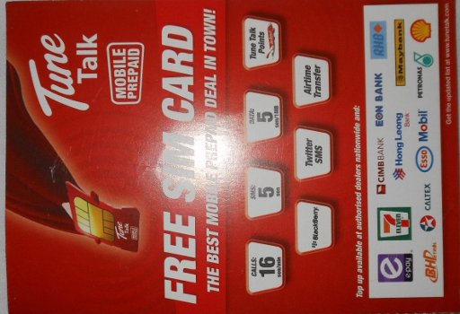 Tune Talk mobile prepaid SIM Karte Malaysia, Starter Set