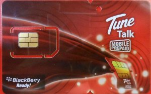 Tune Talk mobile prepaid SIM Karte Malaysia, SIM Karte im Kunststoffhalter