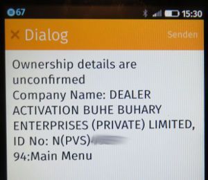 Dialog prepaid SIM Karte Sri Lanka, Abfrage des Inhabers der SIM Karte