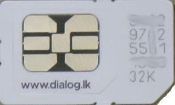 Dialog prepaid SIM Karte Sri Lanka, Dialog Standard und Micro SIM Karte Rückseite