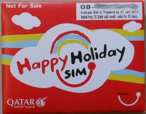 DTAC Happy Holiday SIM, prepaid Starter Paket
