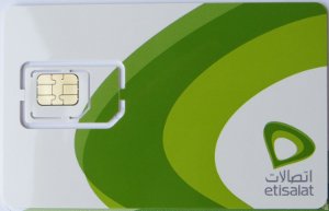 etisalat New Wasel prepaid SIM Karte Vereinigte Arabische Emirate, SIM Karte im Kunststoffhalter
