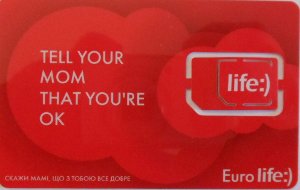 life:) prepaid SIM Karte Ukraine, SIM Karte im Kunststoffhalter