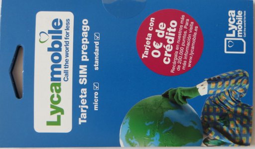 Lycamobile, prepaid UMTS SIM Karte, Spanien, Starterpaket