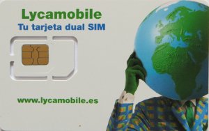 Lycamobile, prepaid UMTS SIM Karte, Spanien, SIM Karte mit Kunststoffkartenhalter