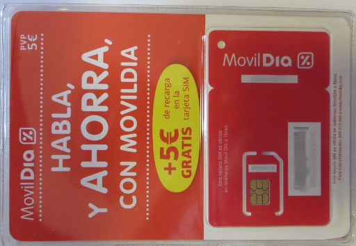 MovilDIA, prepaid UMTS SIM Karte, Spanien, Starterpaket