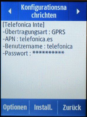 Movistar Prepago Plus - Total, prepaid SIM Karte, Spanien, SMS Konfiguration Einstellungen auf einem Samsung Rex80 GT-S5220R