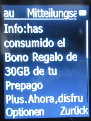 Movistar Prepago Plus - Total, prepaid SIM Karte, Spanien, SMS 30 GB Verbrauch im Juli 2023 auf einem doro® Primo™ 413