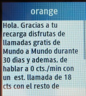 Mundo SIM prepago, orange™, prepaid UMTS SIM Karte, Spanien, SMS mit dem Hinweis Mundo Nummer gratis anzurufen