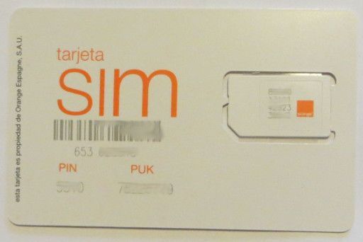 tarjeta sim, orange™, prepaid UMTS SIM Karte, Spanien, SIM Karte im Kunststoffkartenträger