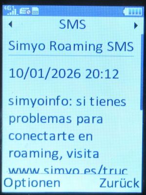 simyo prepaid SIM Karte Spanien, SMS Daten Roaming EU im Januar 2026 auf einem danew KONNECT 42