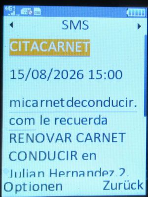 simyo prepaid SIM Karte Spanien, SMS Spam am 15.08.2026 auf einem danew KONNECT 43