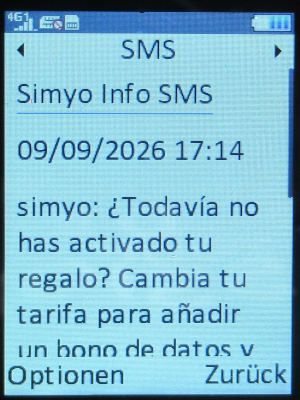 simyo prepaid SIM Karte Spanien, SMS Erinnerung Gratis 100 GB Internet Paket Sommer 2026 auf einem danew KONNECT 43