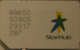 StarHub Green, prepaid SIM Karte, Singapore UMTS Rückseite