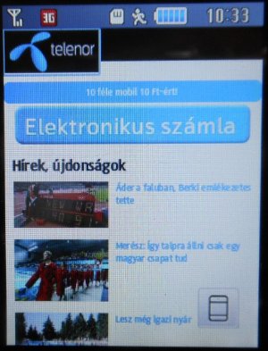 telenor prepaid SIM Karte Ungarn, telenor WAP Startseite http://go.telenor.hu