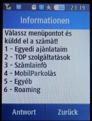 telenor prepaid SIM Karte Ungarn, Service Menü per *111#