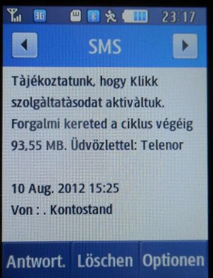 telenor prepaid SIM Karte Ungarn, Daten Tarif Volumen