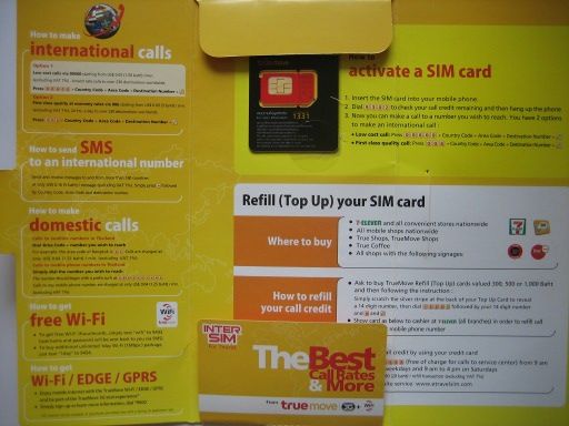 true move inter SIM prepaid for tourist, SIM Karte, Thailand, Starterpaket