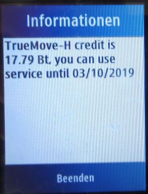 TrueMove H Manchester United prepaid SIM Karte, Guthabenabfrage in Litauen auf einem Samsung GT–C3300K
