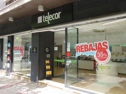 Telefónica Telecomunicaciones Públicas, prepaid Telefonkarte, Spanien, telecor Geschäft in der Calle de Alcalá 401, 28027 Madrid
