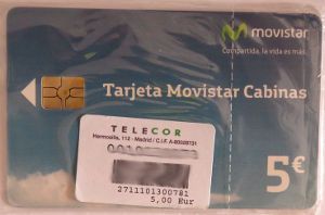 Telefónica Telecomunicaciones Públicas, prepaid Telefonkarte, Spanien, Originalverpackung von telecor