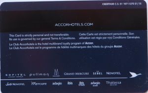 Le Club Accorhotels, Clubkarte Classic Rückseite