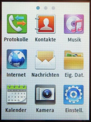 Samsung, Mobiltelefon, GT–C3300K, Bildschirm mit Hauptmenü
