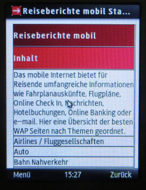 Samsung, Mobiltelefon, Internet, GT–C3590, http://wap.reiseberichte.bplaced.net mit Opera Mini™ Version 7.1.33886