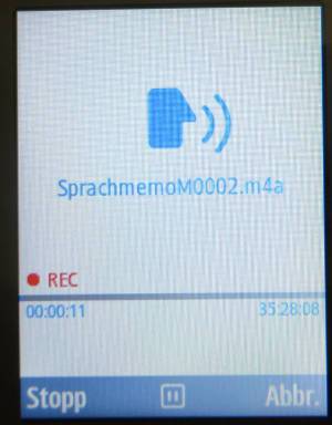 Samsung, Mobiltelefon, Sprachmemo, GT–C3590, Sprachmemo laufende Aufnahme